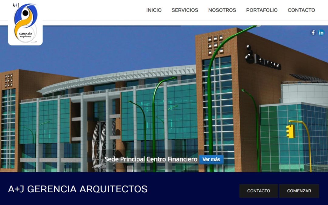 Website A+J Gerencia Arquitectos